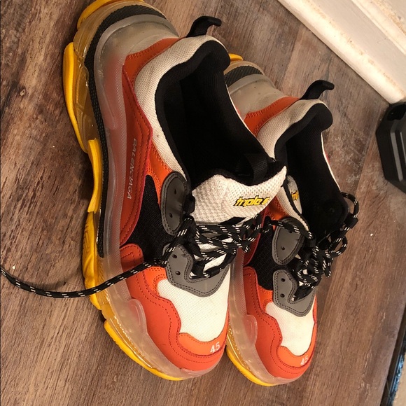 Balenciaga Black and Orange Sneakers - Picture 1 of 3